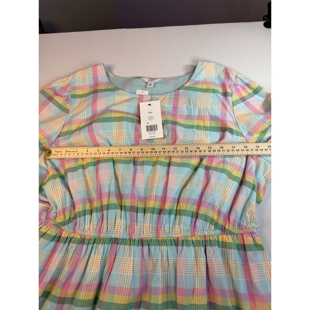 NWT Crown & Ivy XXL Pastel Plaid Dress Puff Sleeve Spring Easter - Picture 4 of 5